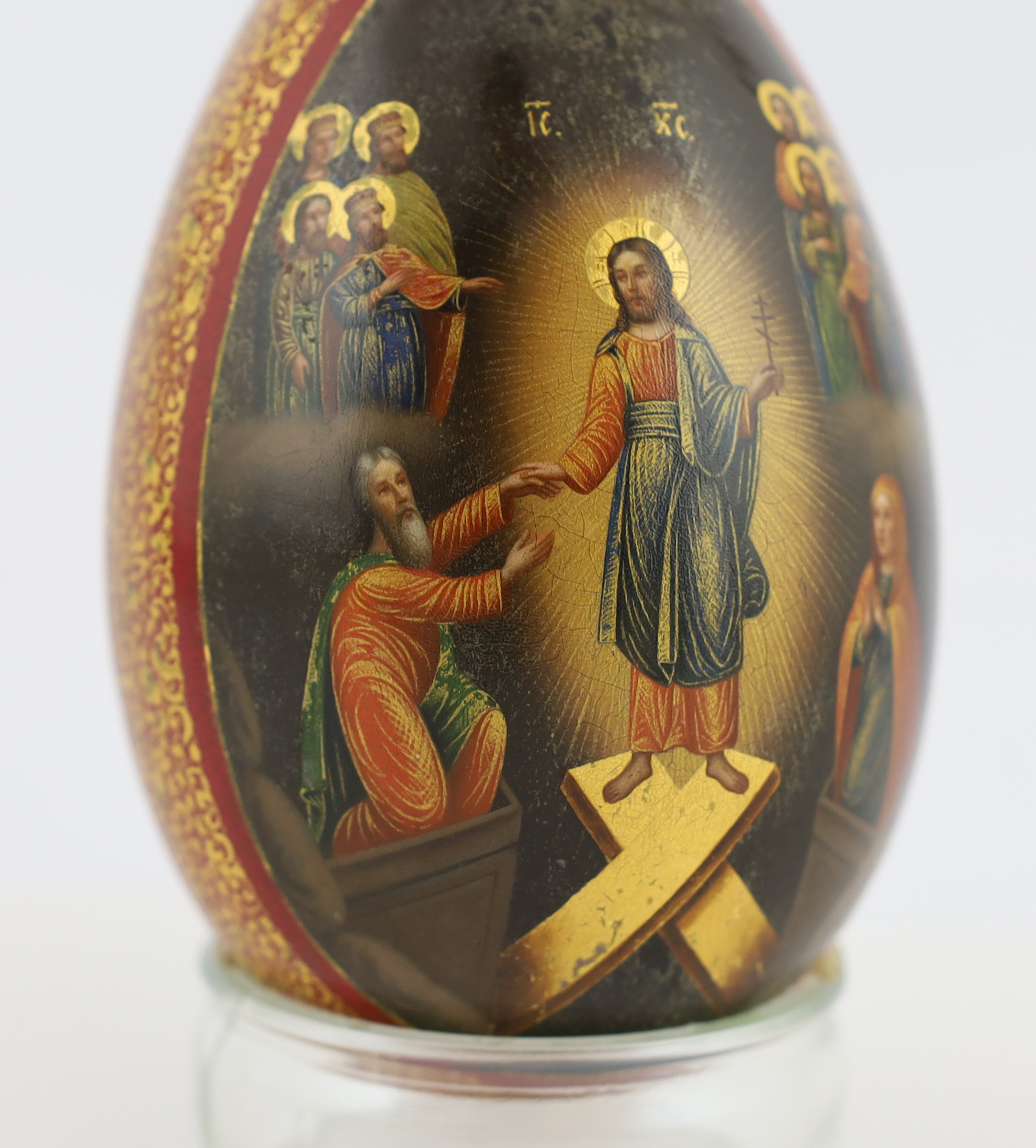 A Russian lacquer ‘Old Believers’ Easter egg, c.1860-80